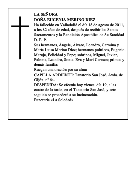 Doña Eugenia Merino Diez