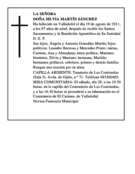 Doña Silvia Martín Sánchez