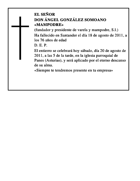DON ÁNGEL GONZÁLEZ SOMOANO MAMPODRE