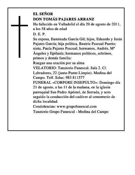 Don Tomás Pajares Arranz
