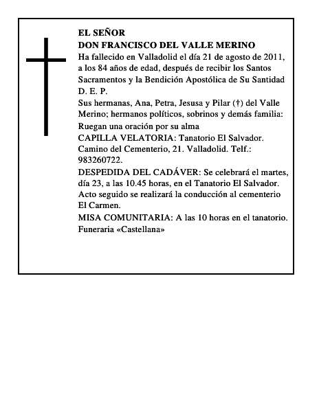 Don Francisco del Valle Merino
