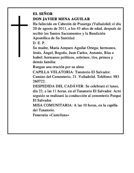 Don Javier Mena Aguilar
