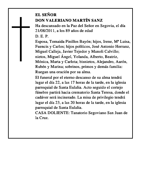 Don Valeriano Martín Sanz