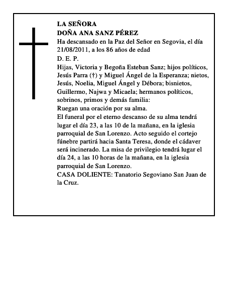 Doña Ana Sanz Pérez