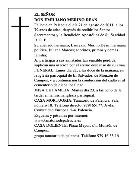 Don Emiliano Merino Dean