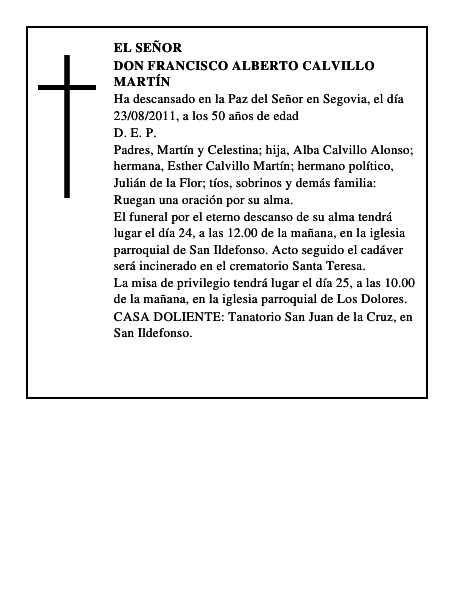 Don Francisco Alberto Calvillo Martín