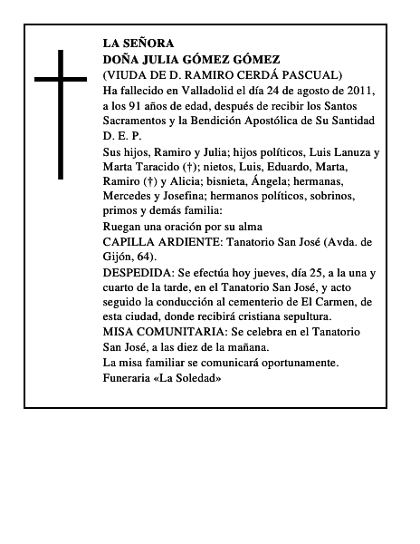 Doña Julia Gómez Gómez
