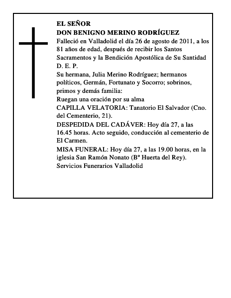 Don Benigno Merino Rodríguez