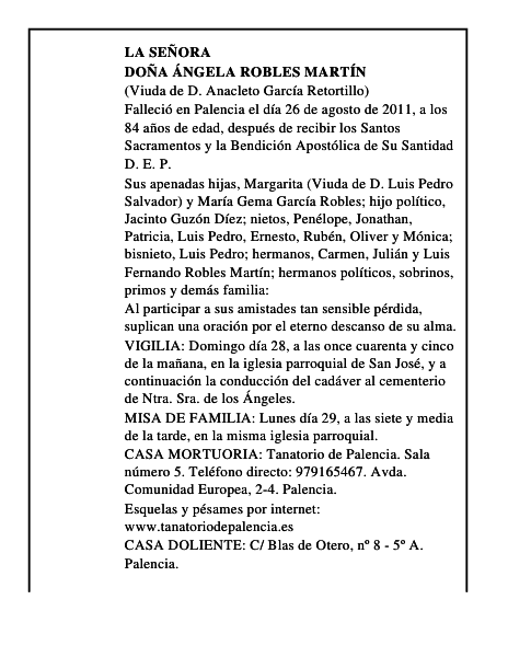 Doña Ángela Robles Martín