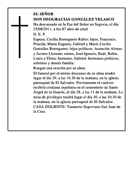 Don Deogracias González Velasco