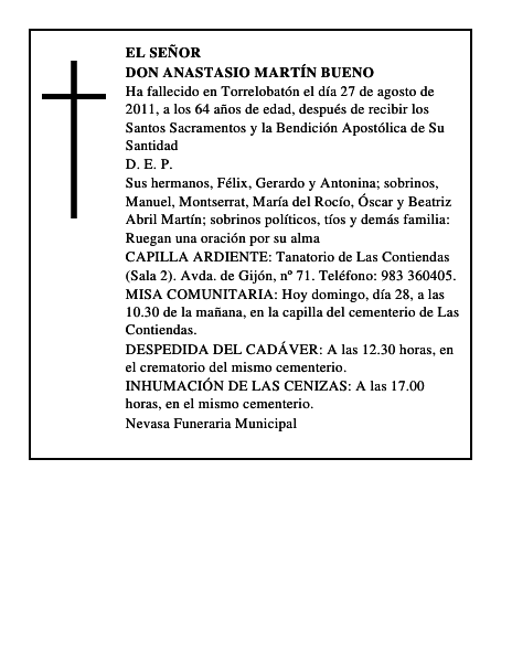 Don Anastasio Martín Bueno