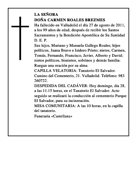 Doña Carmen Roales Brezmes
