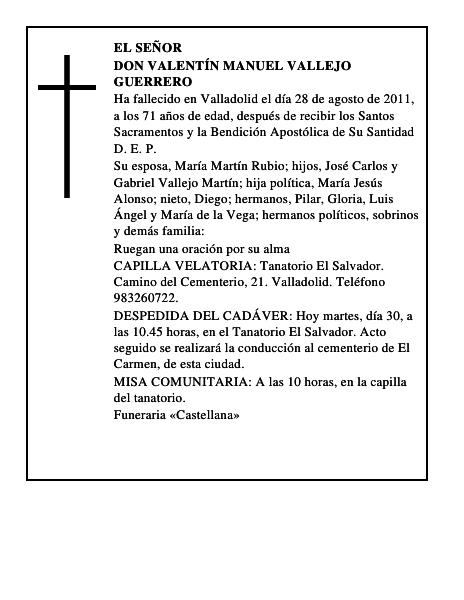 Don Valentín Manuel Vallejo Guerrero
