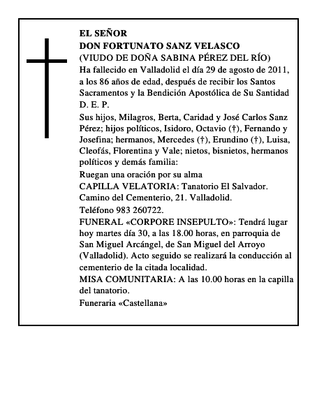 Don Fortunato Sanz Velasco