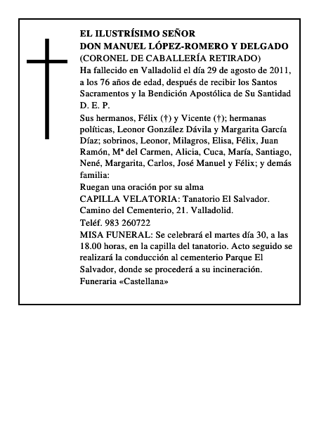 Don Manuel López-Romero y Delgado