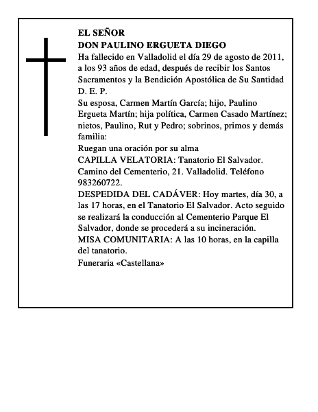 Don Paulino Ergueta Diego