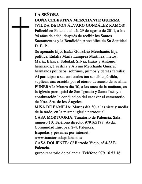 Doña Celestina Merchante Guerra