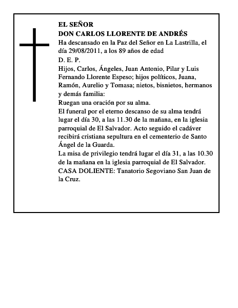 Don Carlos Llorente de Andrés