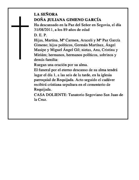 Doña Juliana Gimeno García