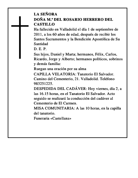 Doña M.ª del Rosario Herrero del Castillo