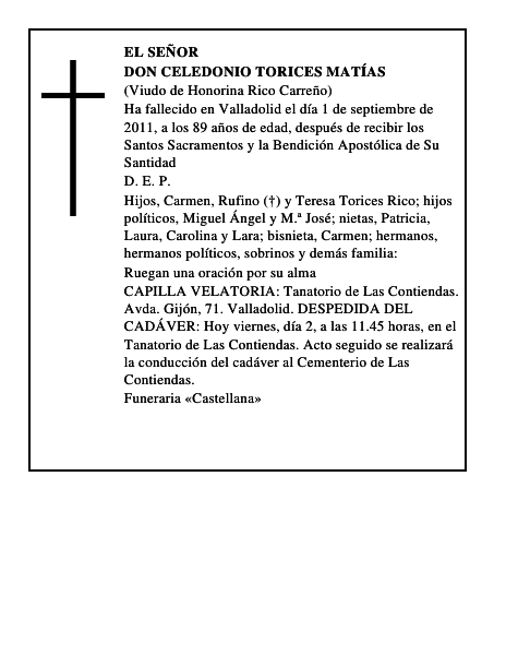 Don Celedonio Torices Matías