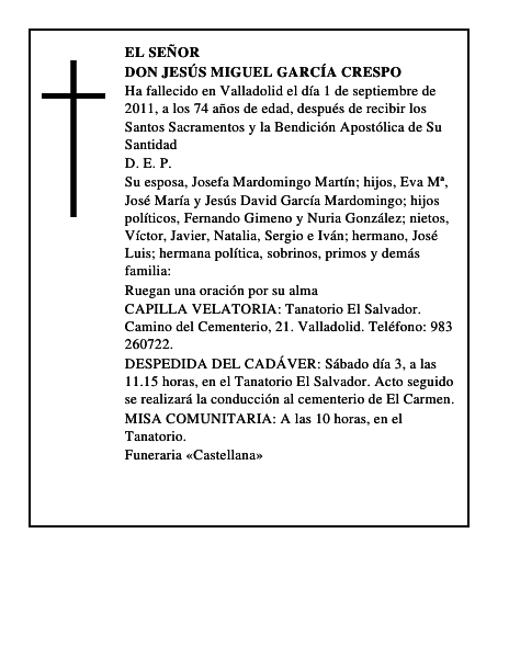 Don Jesús Miguel García Crespo