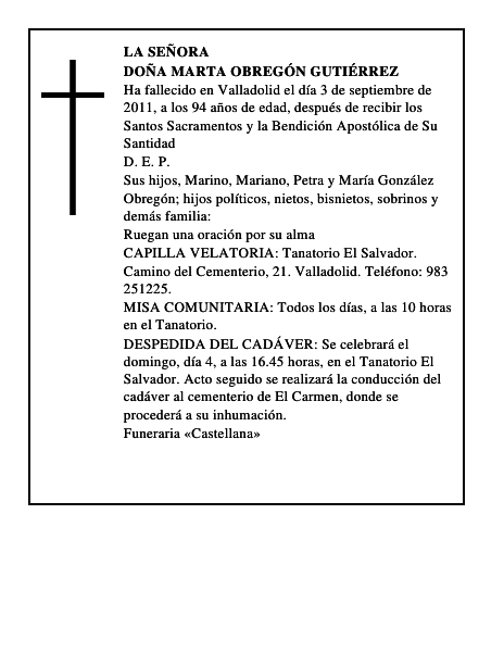 Doña Marta Obregón Gutiérrez