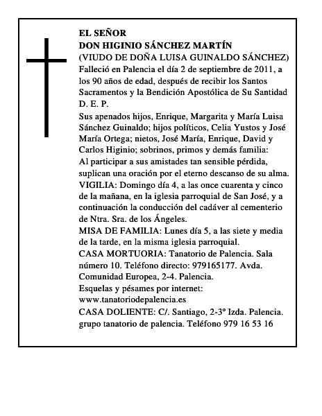 Don Higinio Sánchez Martín