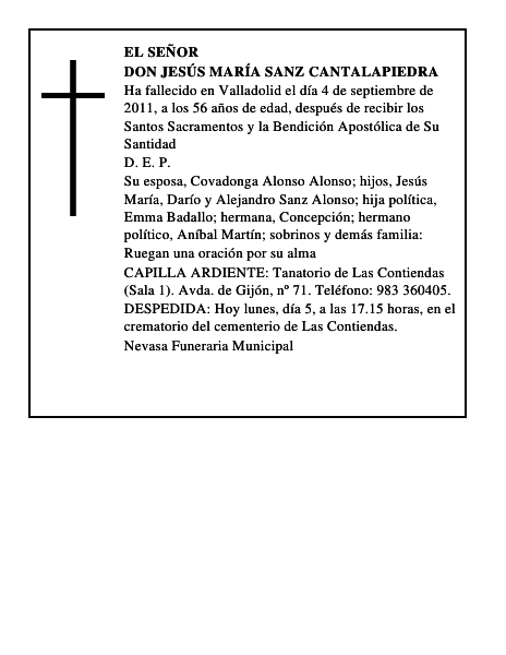 Don Jesús María Sanz Cantalapiedra