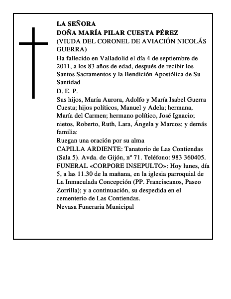 Doña María Pilar Cuesta Pérez