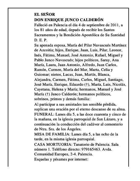Don Enrique Junco Calderón