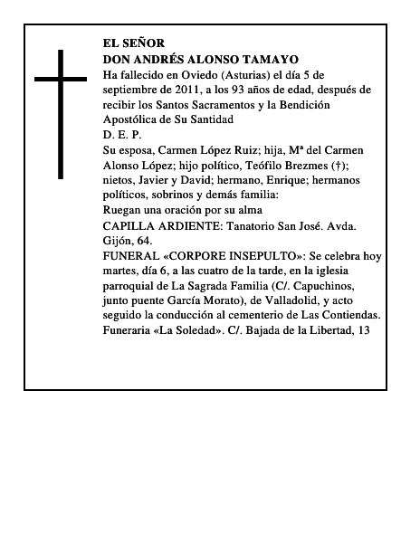 Don Andrés Alonso Tamayo