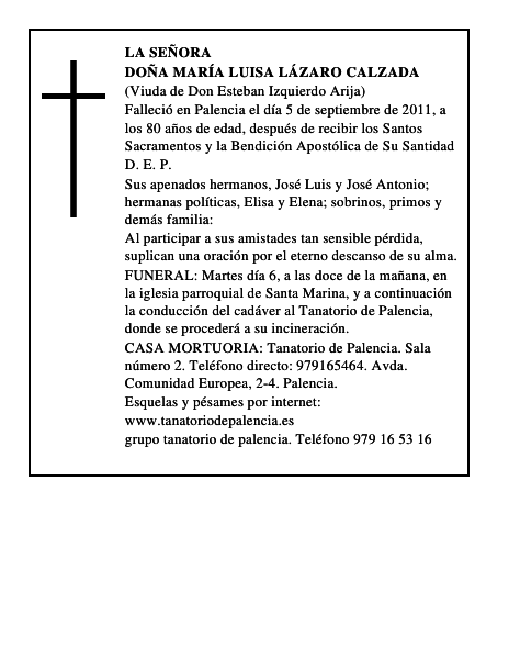 Doña María Luisa Lázaro Calzada