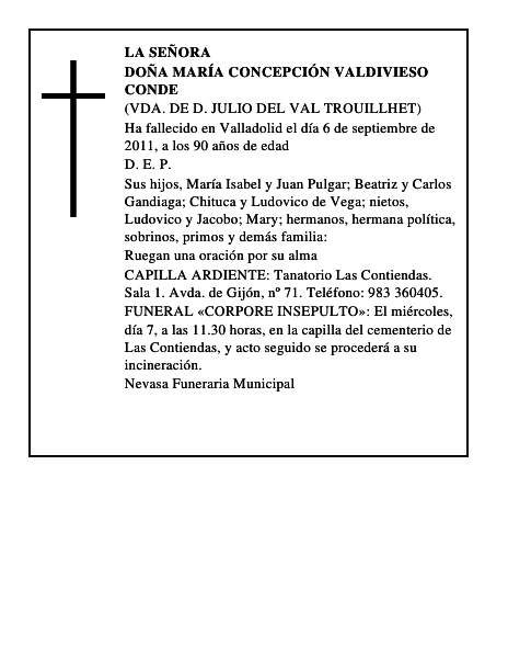 Doña María Concepción Valdivieso Conde
