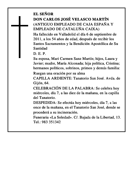 Don Carlos José Velasco Martín