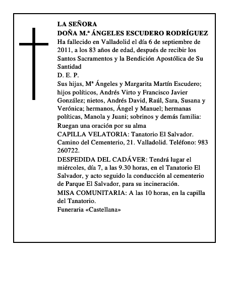 Doña M.ª Ángeles Escudero Rodríguez