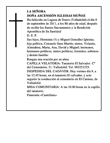 Doña Ascensión Iglesias Muñoz