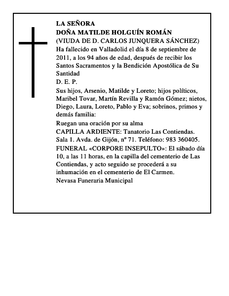 Doña Matilde Holguín Román