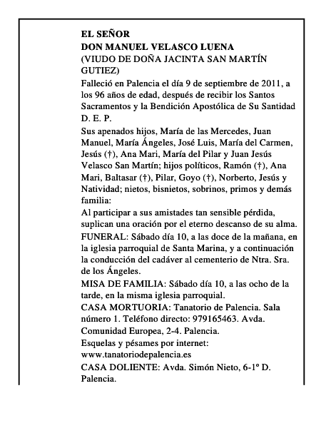 Don Manuel Velasco Luena