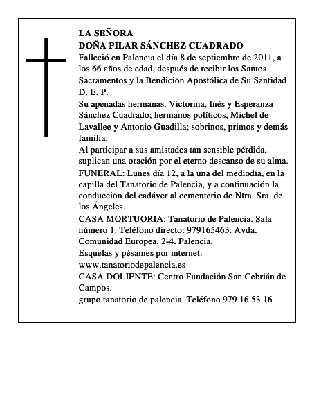 Doña Pilar Sánchez Cuadrado