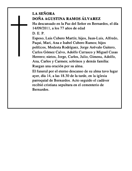 Doña Agustina Ramos Álvarez