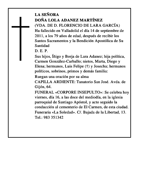 Doña Lola Adanez Martínez