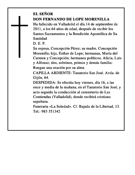 Don Fernando de Lope Morenilla