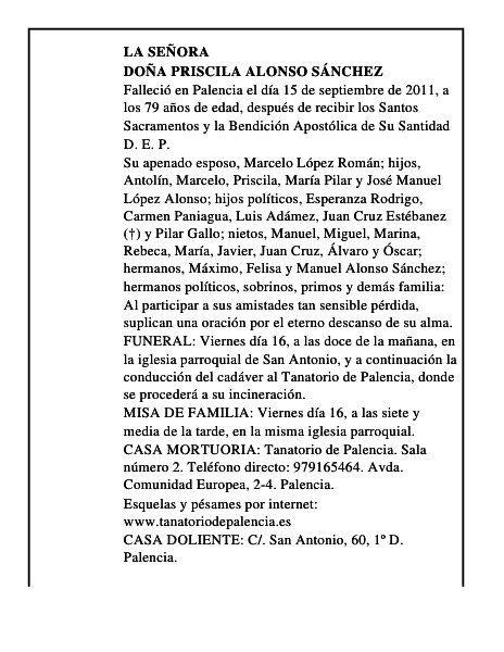 Doña Priscila Alonso Sánchez
