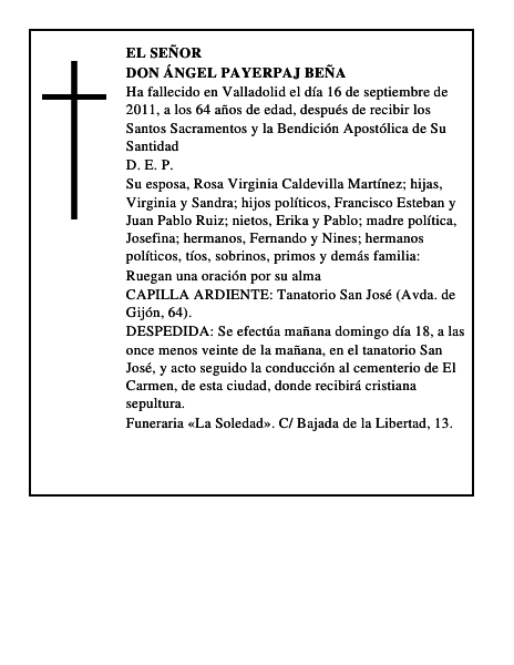 Don Ángel Payerpaj Beña