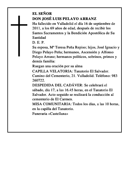 Don José Luis Pelayo Arranz