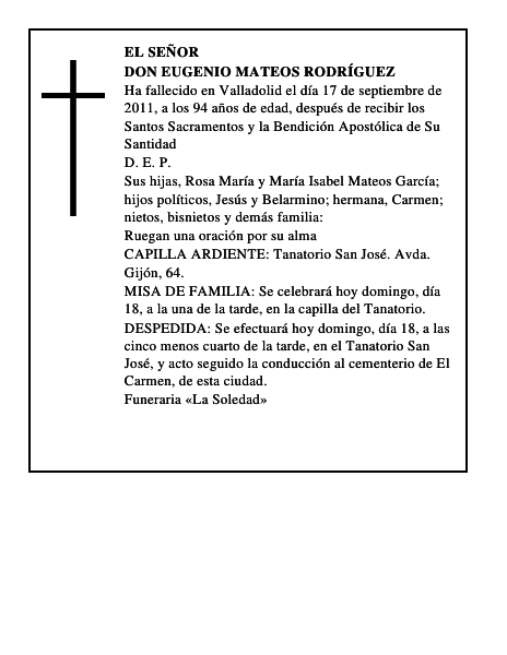 Don Eugenio Mateos Rodríguez