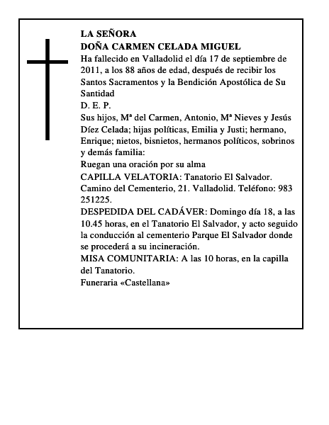 Doña Carmen Celada Miguel