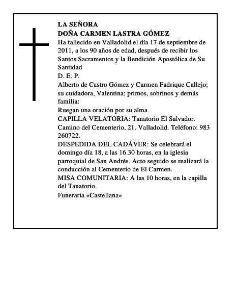 Doña Carmen Lastra Gómez