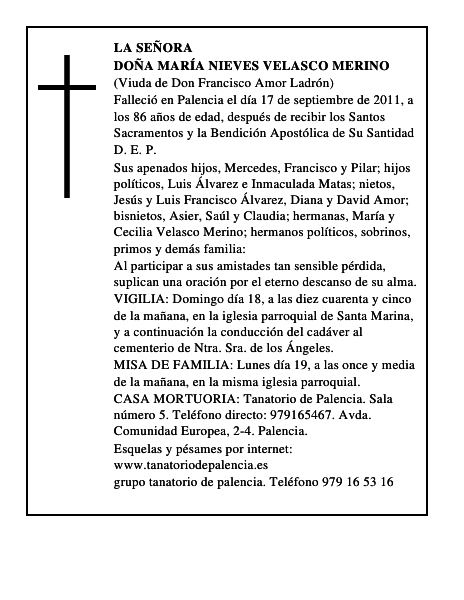 Doña María Nieves Velasco Merino